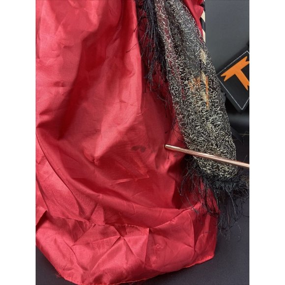 Halloween Witch Doll  Broom Hat Black & Orange 24 Inch Tall Tested & Working - Picture 6 of 7